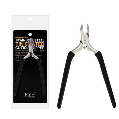 China Easy Apply Stainless Steel Cuticle Cutter Pliers Remover With Silicone Handle for sale