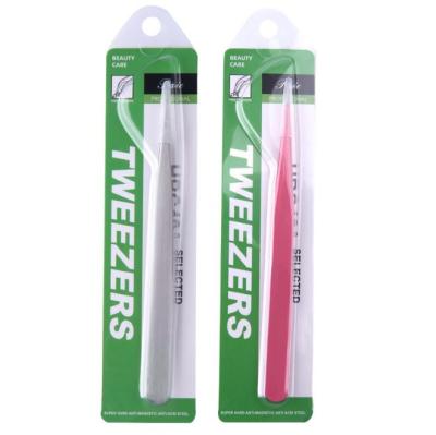 China Durable Sticker 3D Rhinestones Water Sticker Stainless Steel Nail Tweezers Eyelash Extension Tweezers for sale