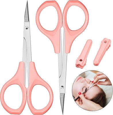 China Wholesale Price Beard Grafting Eyelash Trimming Scissors Eyebrow Grooming Scissors With Cover for sale