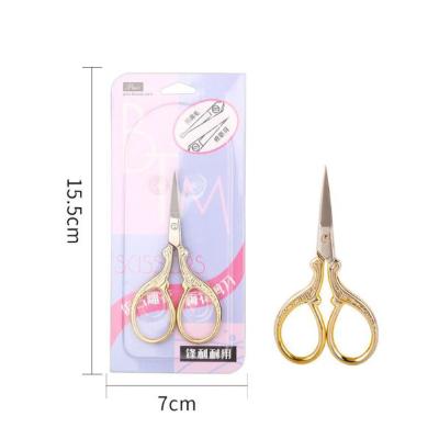 China Stainless Steel Vintage Scissors Retro Embroidery Easy Sewing Antique Scissors for sale