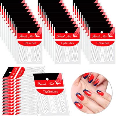 China Easy Apply Wholesale 100pcs Nail Guides DIY Decals Styling Nail Art French Manicure Stickers for sale