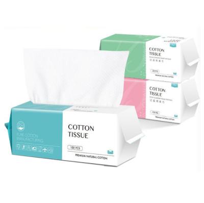 China Wet Dry Facial Cleansing Tissues Cotton Disposable Facial Cloth Towel Face Towelettes for sale