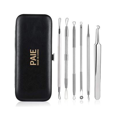 China Eco-friendly 6Pcs Stainless Steel Blackhead Remover Acne Needles Pimple Spot Blackhead Extractor Tool Kits for sale