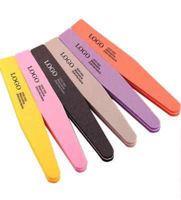 China Custom Grit Folder 100/180 Nail Emery Paper Logo Washable Universal Double Side Sponge Washable for sale