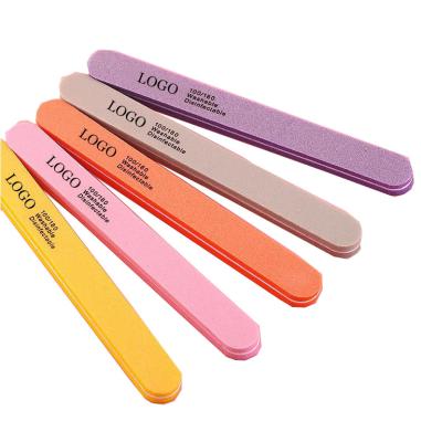 China Nail Folder 100/180 Grit Sponge Nail Buffer Washable Hot Selling Double Side Emery Paper for sale