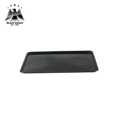 China Viable Black Classic Rectangular Serving Metal Iron Enamel Roasting Dish Baking Tray for sale