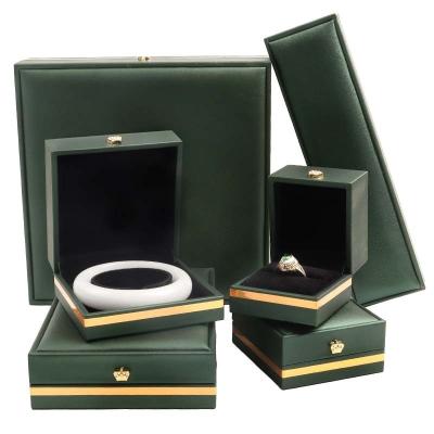 China Custom Logo PU Leather Storage Box 6 Colors Ring Packaging Box for sale