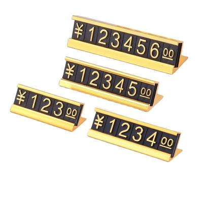 China Gold Arabic Numerals Price Tag Mobile Phone Display Stand Price Tag For Shopping Mall for sale