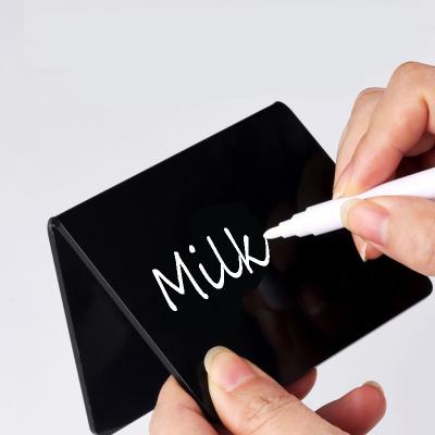 China Food Mini Acrylic Sign Holder PVC Small Black Chalk Boards Customizable for sale