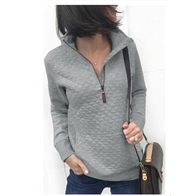 China Anti-pilling Winter Women Clothing Fashion Front Pocket Long Sleeve Blouse Pullovers Women Zip Hoodie for sale