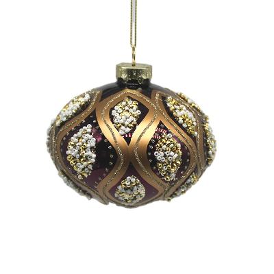 China Factory Wholesale Hand Painted Christmas Festival Party Home Decoration Glass Balls Ornaments Bauble For Navidad Natale Decoration for sale