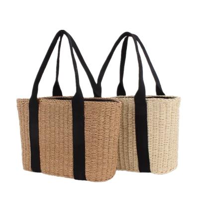 China Handwoven Straw Beach Bags Tote Tassels Summer Shoulder Bags Ladies Handwoven Basket High Quality for sale