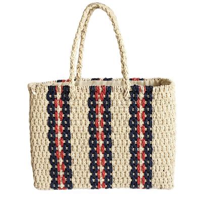 China Lady Buckets Bag Paper Large Capacity Straw Beach Bags Tote Tassels Bag High Quality for sale