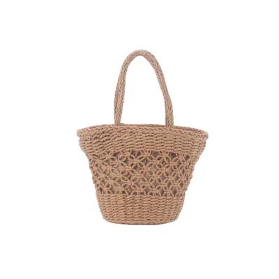 China High Quality Factory Beach Straw Shopping Handbag Large Beach Bag Hollow Out Handwoven Shoulder Bags For Women for sale