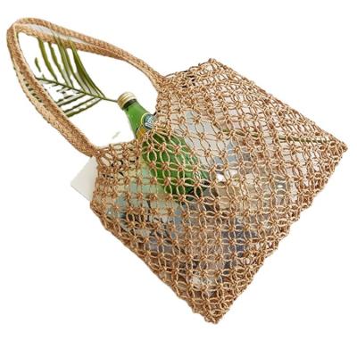 China High Quality Cotton Rope Ladies Handbags New Designer Hollow-out Shopping Bag Crochet Bag for sale