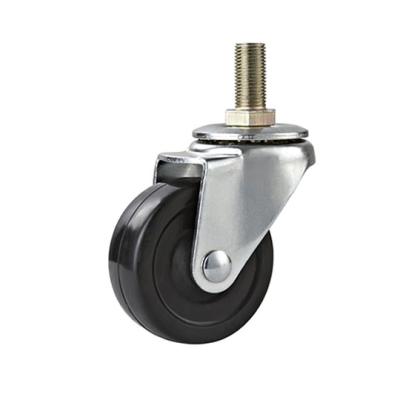 China 2 Inch Light Duty Rubber Caster Wheel Rigid Mini M10 Thread Wheel for sale