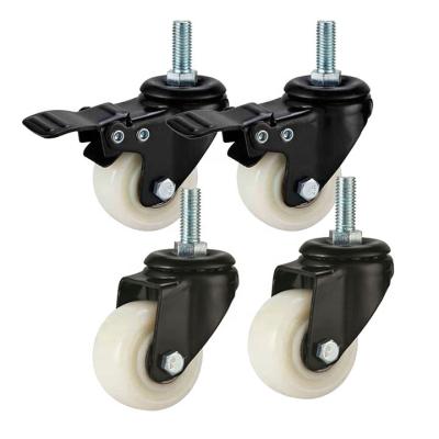 China 1.5 Inch Small Rigid Light Duty Furniture Caster Wheels With 1/2