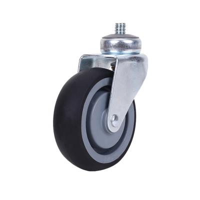 China PIVOT Wholesale 5 Inch Stem TPR Wire Trolley Shopping Cart Caster Wheels for sale