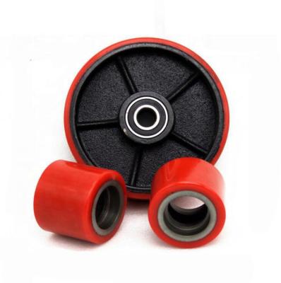 China High Wear and Impact Resistance 80 x 70 mm 180 x50 200 x 50 mm Pallet Truck Wheels PU Wheels for Forklift for sale