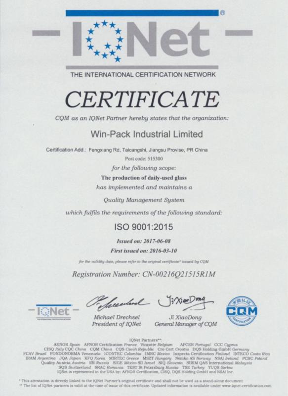 ISO9001 - Win-Pack Industrial Limited