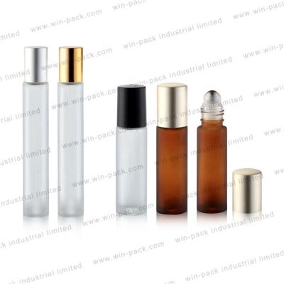 China Personal Care 10ml Glass Mold Clear Frosted Roll On Perfume Glass Bottle for sale