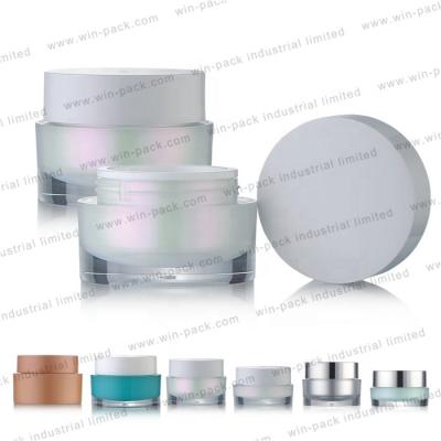 China white fancy plastic acrylic cosmetic jar 15g 30g 50g personal care body cream for sale