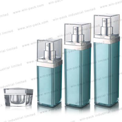 China Winpack 150ml Recyclable Material Luxury Acrylic Pump Lotion Bottle For Square Facial Lotion Acrylic Care Bottle for sale