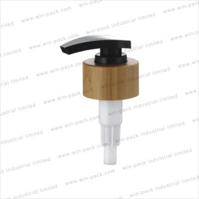 China Eco Friendly Bamboo Bottles Collar Lotion Pump Cap Dispensing For Glass Bottle for sale