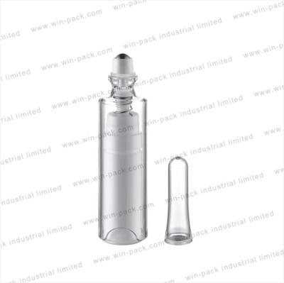 China Personal Care 12ML Clear Plastic Roll On Bottle With Steel Ball For Eye Cream for sale