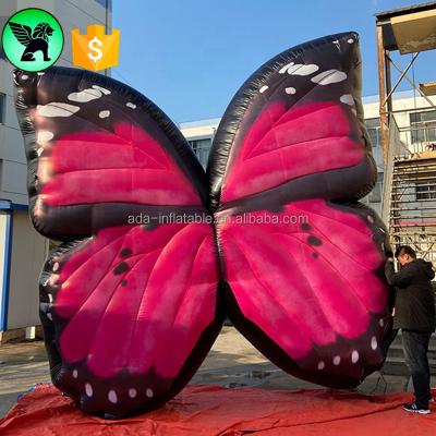 China Inflatable Butterfly Costume Inflatable 5m Pink Butterfly Customized Giant Promotional Inflatable Butterfly Mascot A7187 for sale