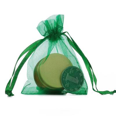 China Gift Grass Green Organza Bags Sheer Fabric Favor Bags for sale