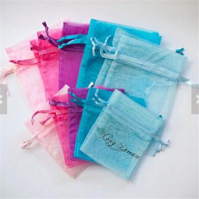 China Recyclable Drawstring Organza Bag For Gift Box /Organza Drawstring Wedding Bags for sale