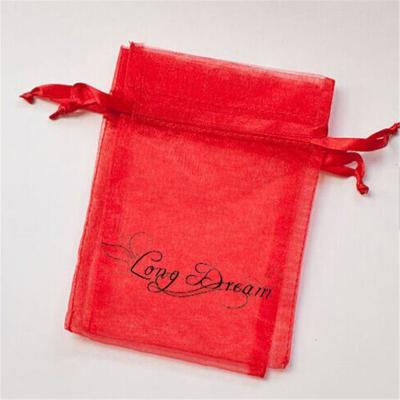 China Custom Recyclable Wholesale Drawstring Logo Jewelry Bags, Large Organza Bag, 30x40cm Candy Pochette Tulle for sale