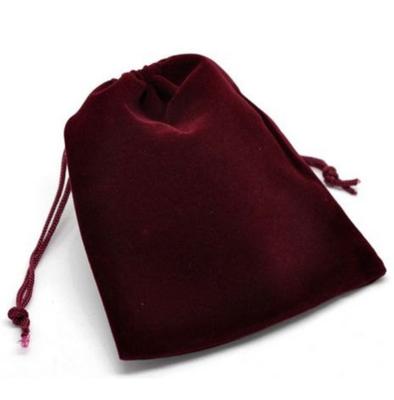 China Recyclable soft custom small drawstring luxurious velvet jewelry pouch bag for gift&jewelry with logo for sale