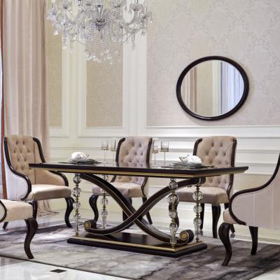 China 0071 custom high quality metal dining table set with crystal for sale