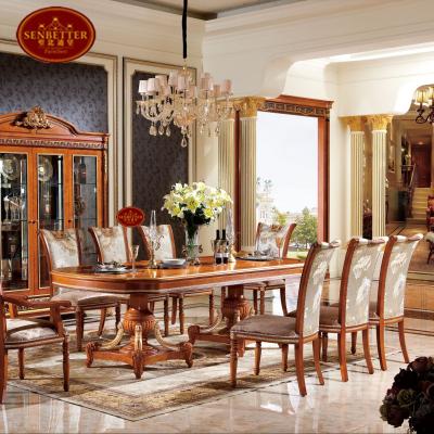 China Dining room set antique dining room set 0062 furniture, classic brown wood dining table and chair for sale