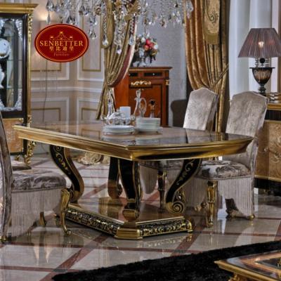 China European classic high quality Italian home use 0061 gold shinning dining table for sale