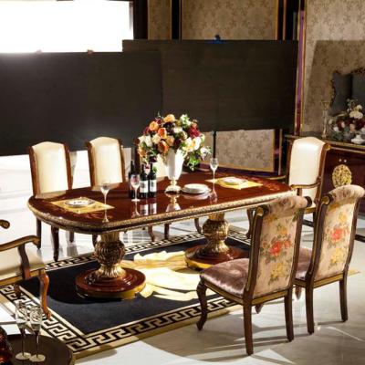 China 0063 European classic wooden high quality antique dining room furniture sets for sale