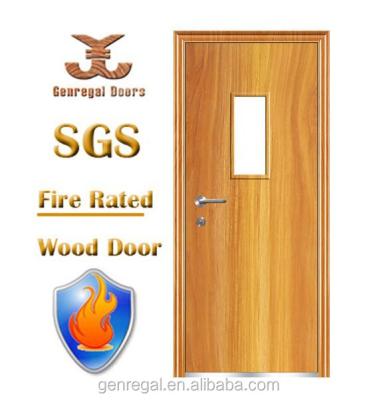 China International Standard BS476 Glass Glazed Wooden Swing Fire Doors for sale