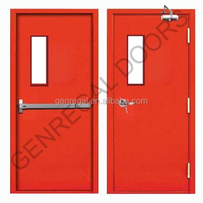 China Swing Perlite Core STEEL 1.5 Hours Fire Rated Door WITH VINSION PANEL for sale