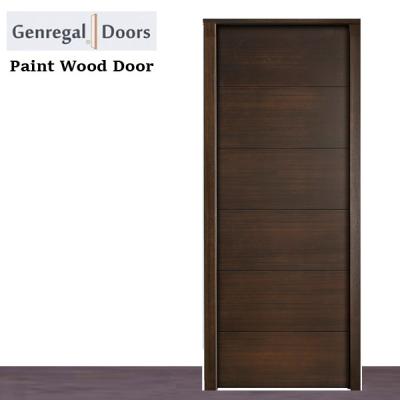 China Elegant Style Modern CE Interior Curved Groove Wooden Door for sale