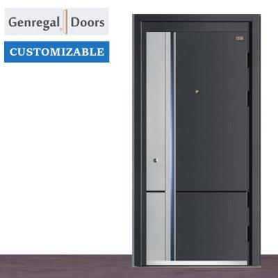 China Contemporary High End Villa Steel Door Customized Construction External Steel Door for sale