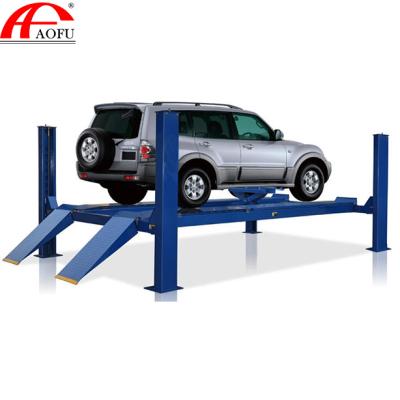 China Best 4 Pole Parking Crane Car Lift / Garage Four Post For Repairing Car Wheel Alignment 4000/5000 Kg for sale