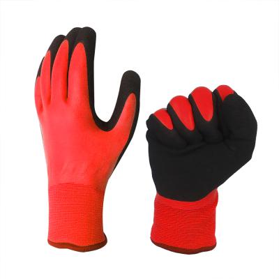 China Protect Hands Waterproof Freezer Cold Storage Work Gloves Terry Warm Lining Latex Coated Gloves Hand Protection for sale