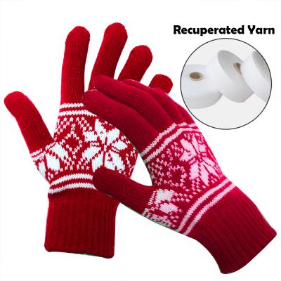 China Jacquard Adults Fashion Jacquard Warm Twine Knitted Gloves Stretch Magic Gloves for sale