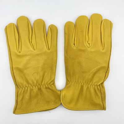 China Yellow Waterpoof Grain Unisex Windproof Soft Full Deerskin Leather Gloves Work Training Gloves for sale