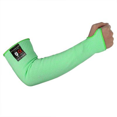 China Cut Level 4 Hi-Strength Green HPPE Inch Slot EN388 Cut Level 4 Heavy Duty Sleeves For Arm Protection for sale