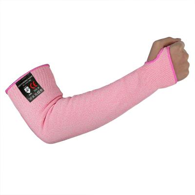 China Cut level 4 colored long cut heavy duty sleeves with thumb hole for forearm safety in level 5. for sale