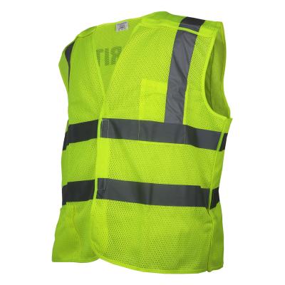 China High Visibility Comfortable And Breathable Polyester Mesh Reflective Safety West With Zipper Closure for sale