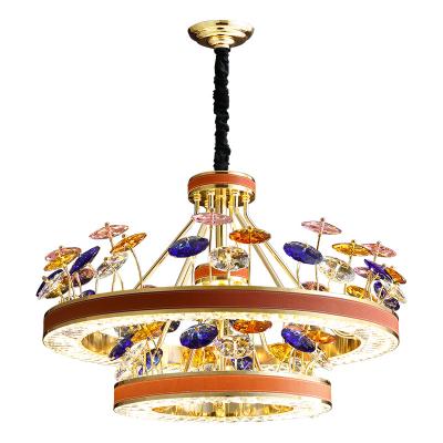 China Home Hotel Art Decoration Lighting Designer Creative Crystal Lamps Hanging Colorful LED Single Modern Chandelier Light for sale